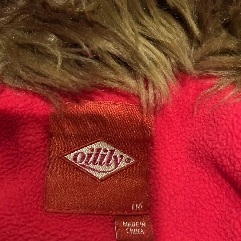 Oilily Kid’s Floral Fur Trimmed Hood Puffer Jacket